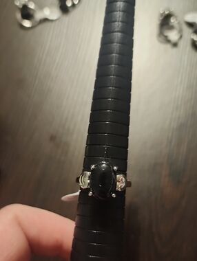 Silver Black Onyx Oval Ring